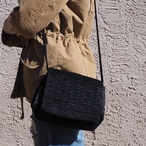 Textured Black Shoulder Bag